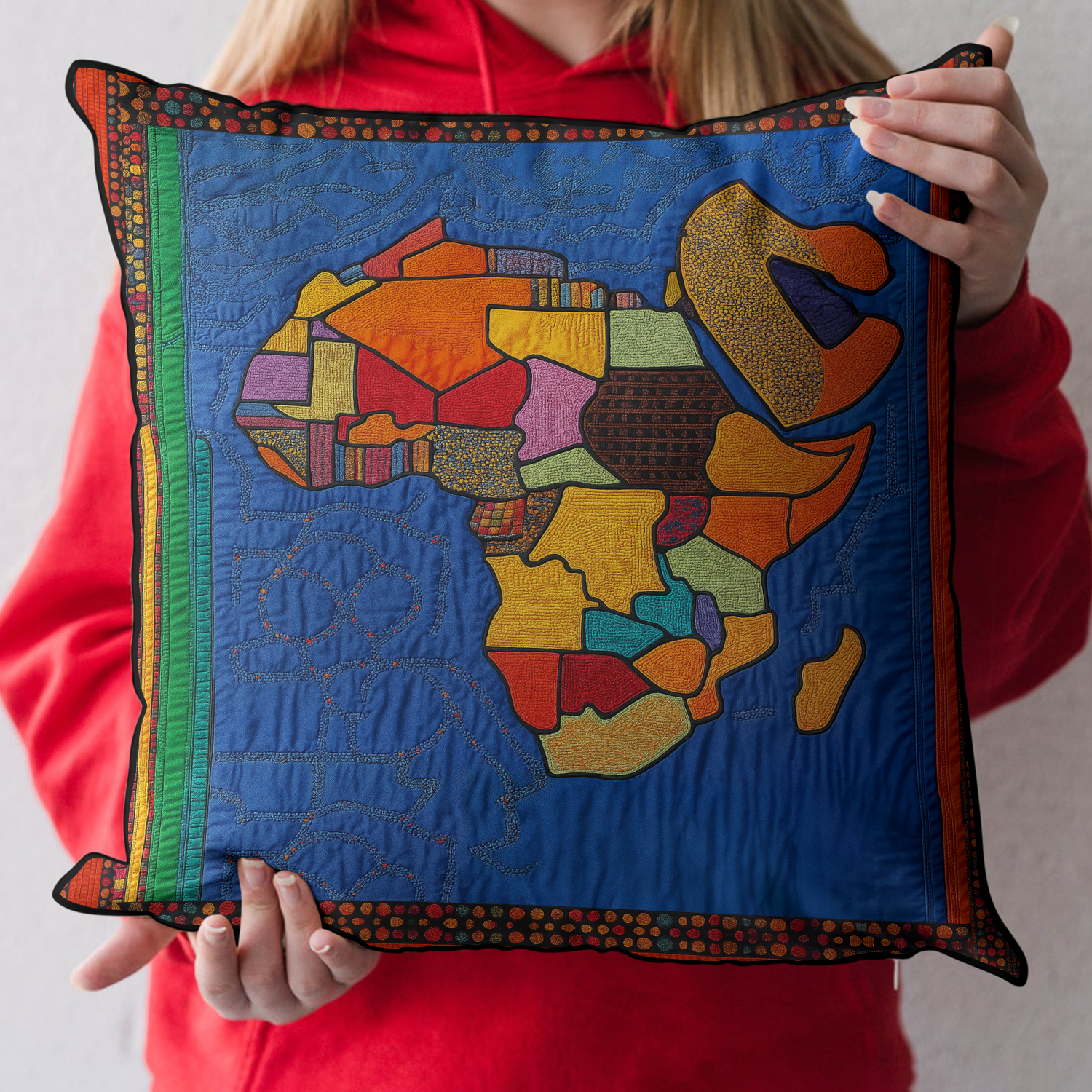 African Roots Quilted Pillow Case Decorative Pillow Covers African American Heritage Month Gifts