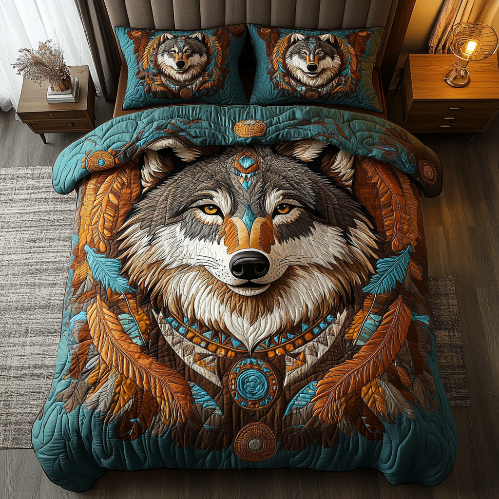 Alpha Spirit Quilted Bedding Set Christmas Gift Idea