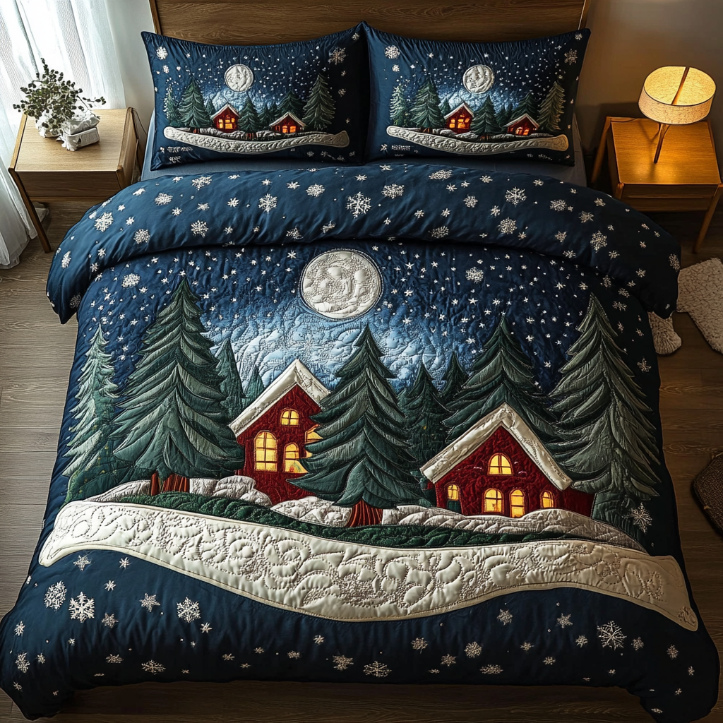 Alpine Glow Charm Quilted Bedding Set Christmas Gifts For Mom