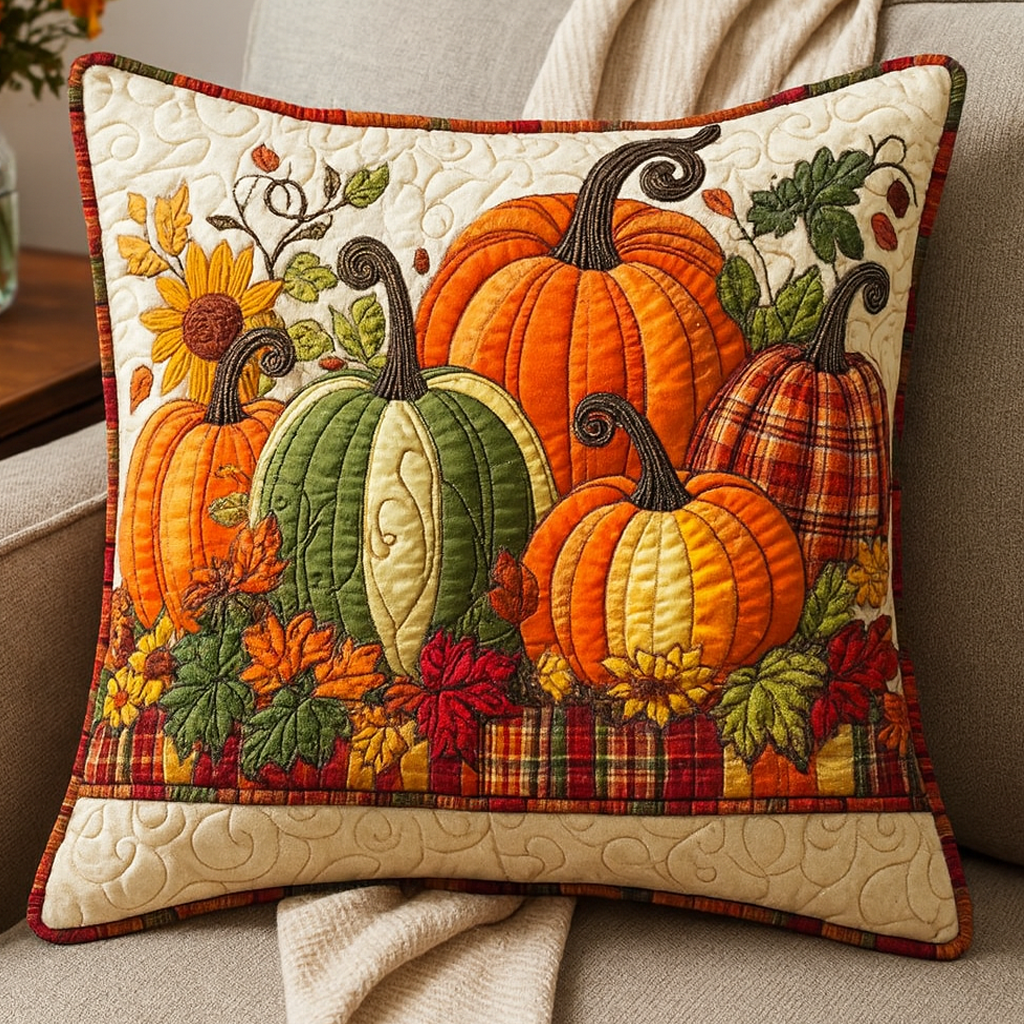 Amber Fall Glow Quilted Pillow Case Decorative Fall Pillow Covers Gifts For Mom