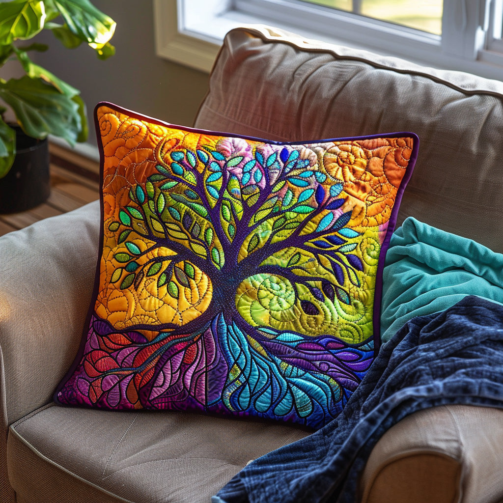 Ancestral Tree Quilted Pillow Case Best Throw Pillow Covers Tree Of Life Gifts For Family
