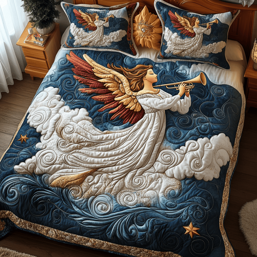Angel of Peace Quilted Bedding Set Christmas Presents