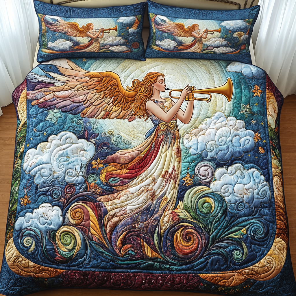 Angelic Melody Quilted Bedding Set Christmas Gift Idea