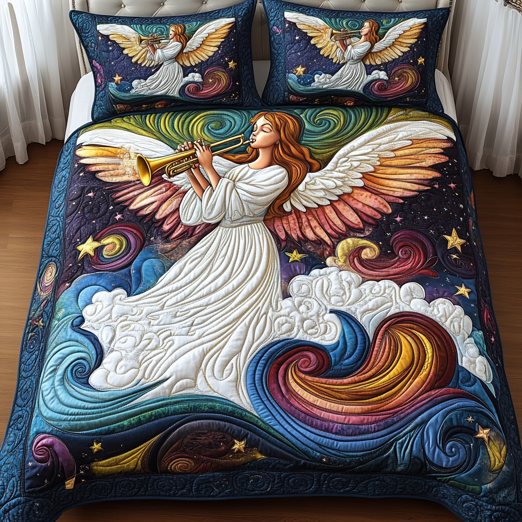 Angelic Star Symphony Quilted Bedding Set Secret Santa Gifts