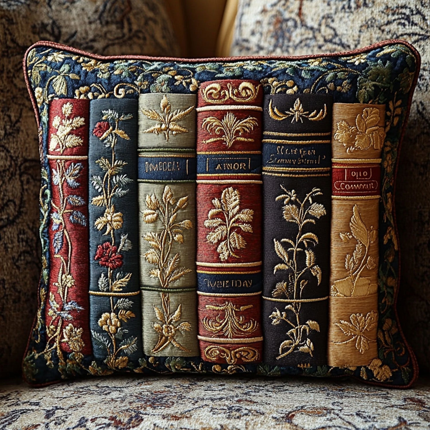 Antique Library Quilted Pillow Case Couch Pillow Covers Gift Ideas For Book Lovers