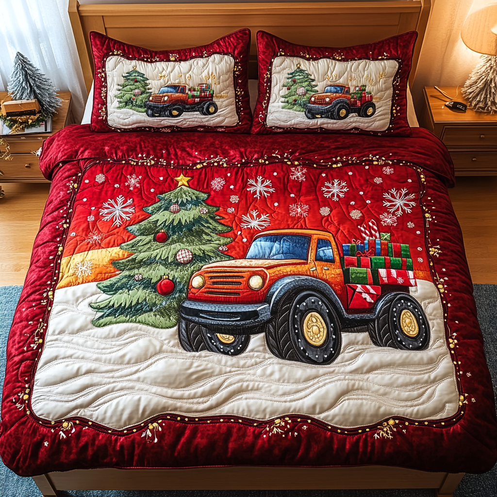 Arctic Truck Rally Quilted Bedding Set Mother Daughter Presents