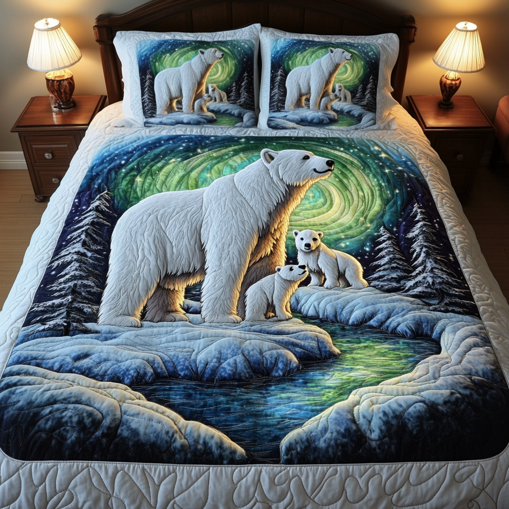Aurora Bears Quilted Bedding Set Bear Themed Gifts