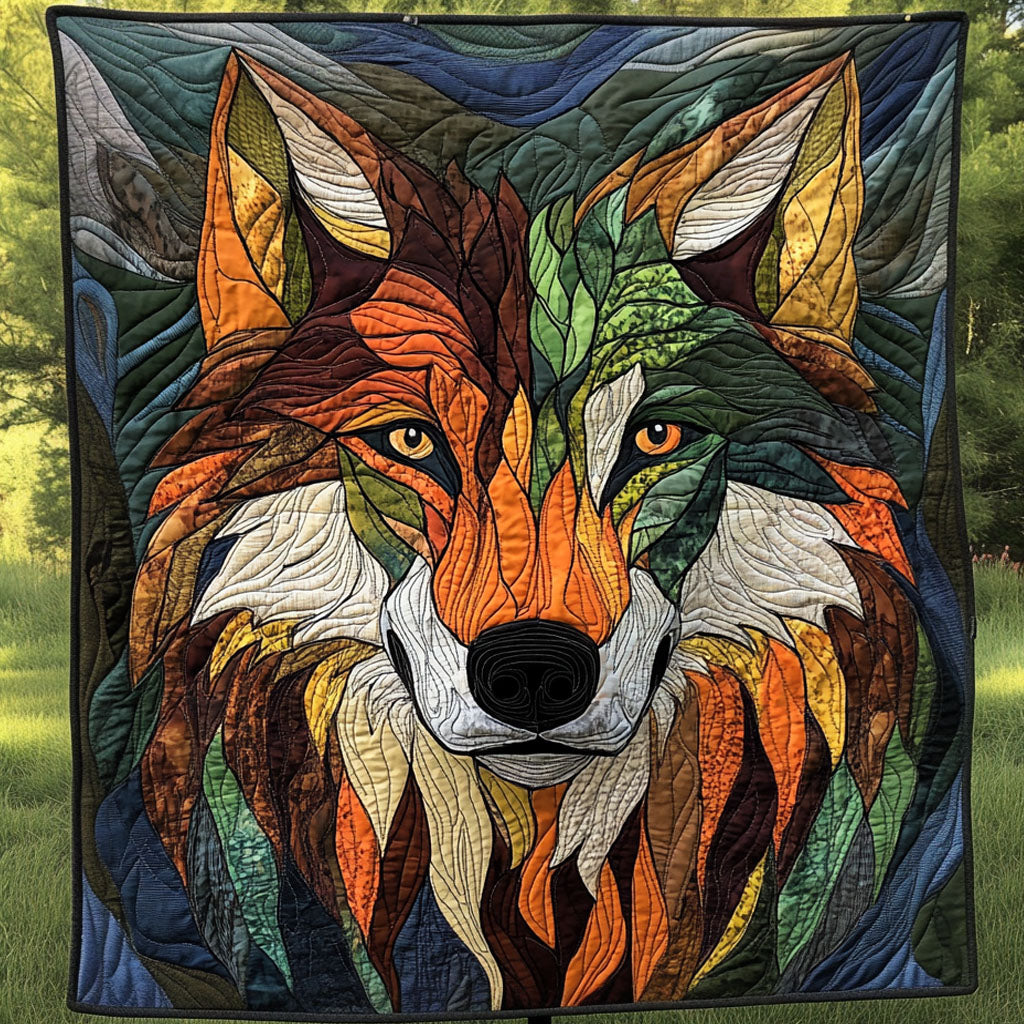 Autumn Spirit Wolf Quilted Blanket Bedroom Decor Christmas Gifts For Wolf Lovers