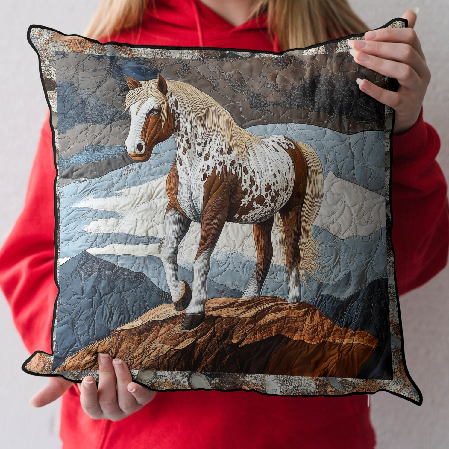 Autumn Trot Quilted Pillow Case Throw Pillow Covers Gifts For Horse Lovers