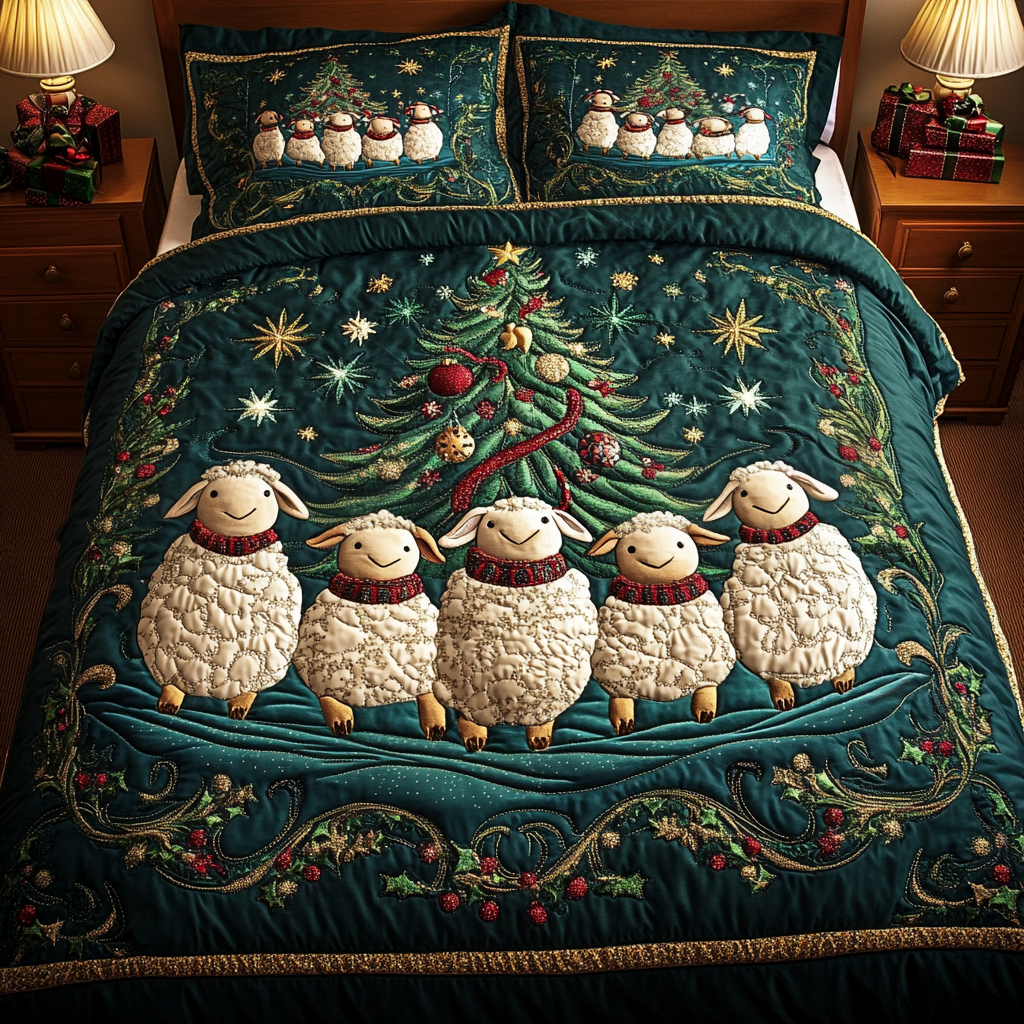 Baah Humbug Quilted Bedding Set Sheep Themed Presents