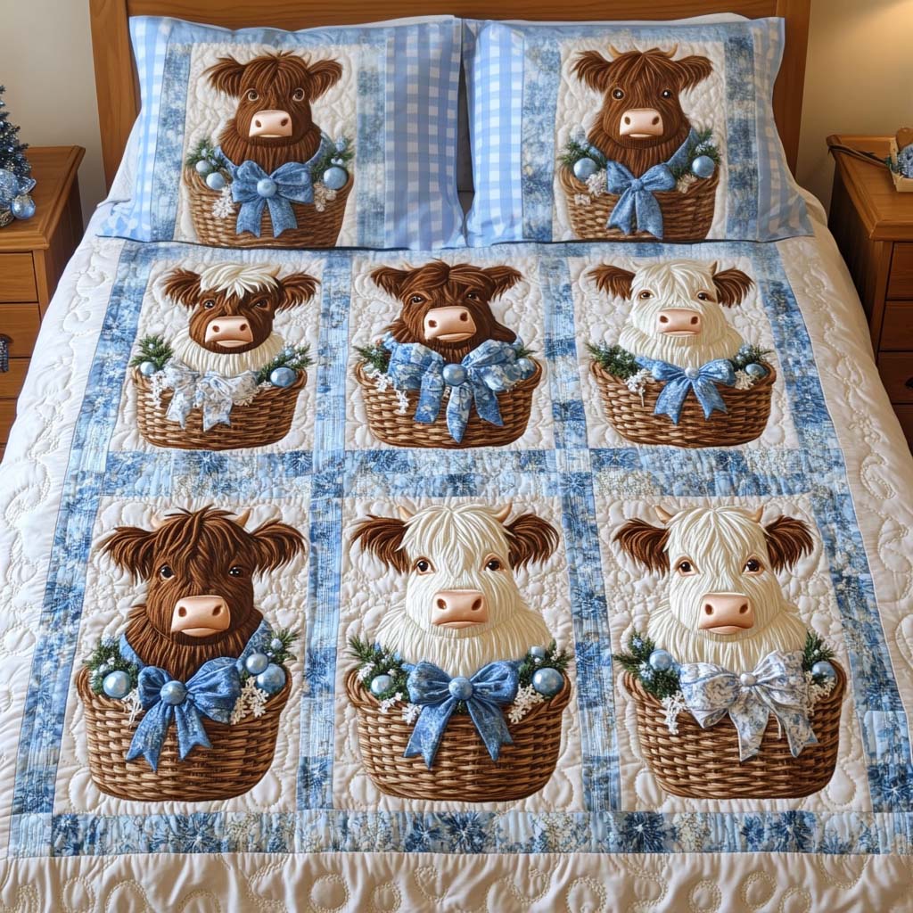 Basket Charms Quilted Bedding Set Cowboy Boyfriend Gifts