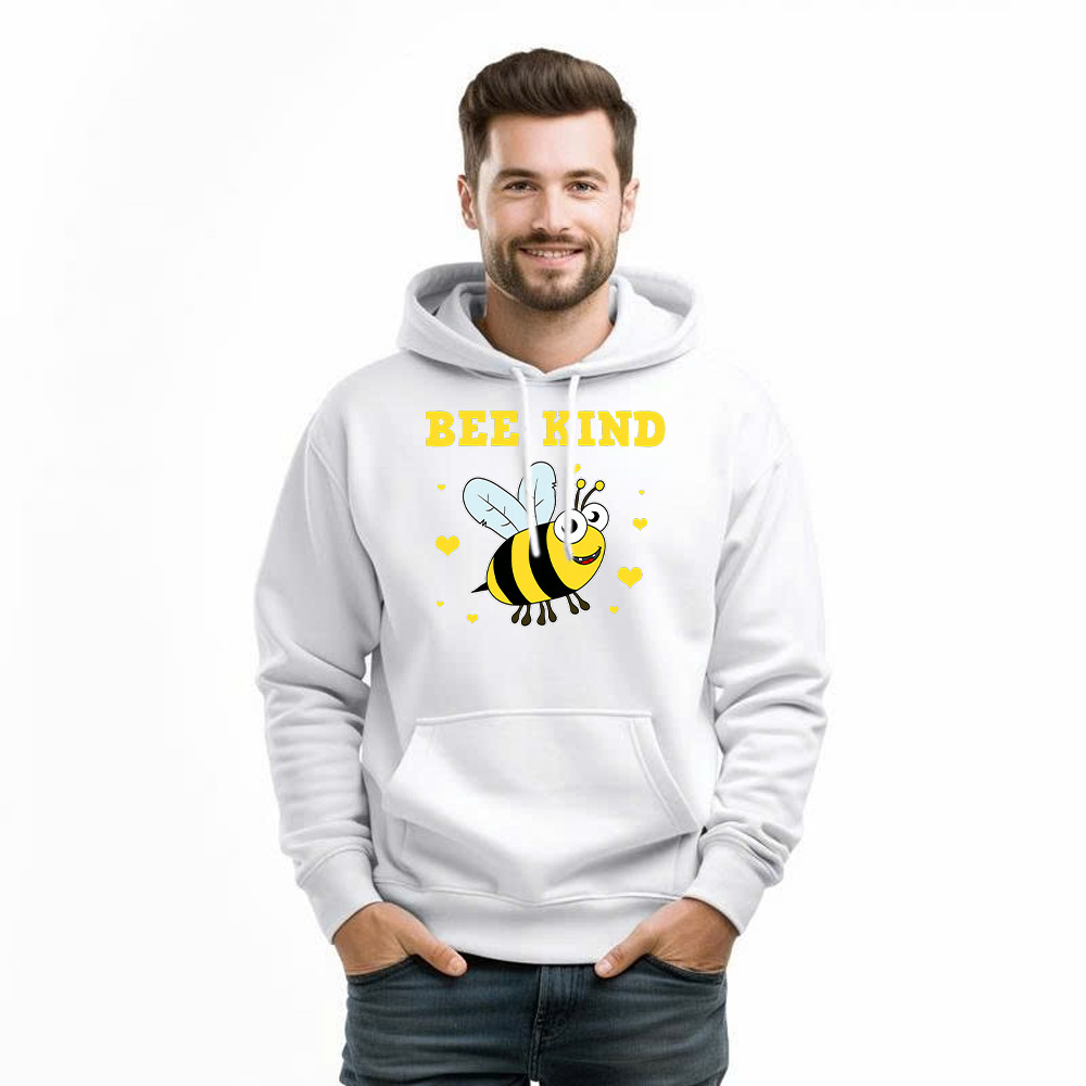 Bee Kind Hoodie Cute Bumble Bee Bekind Clothing Birthday Gift For Male Friend Basgiathsweatshirts - Image 3