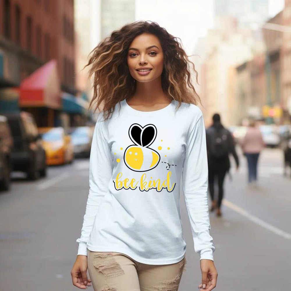 Bee Kind Long Sleeve Shirt Bumble Bee Beekind Clothing Gift Ideas For Best Friend Female Basgiathsweatshirts - Image 5