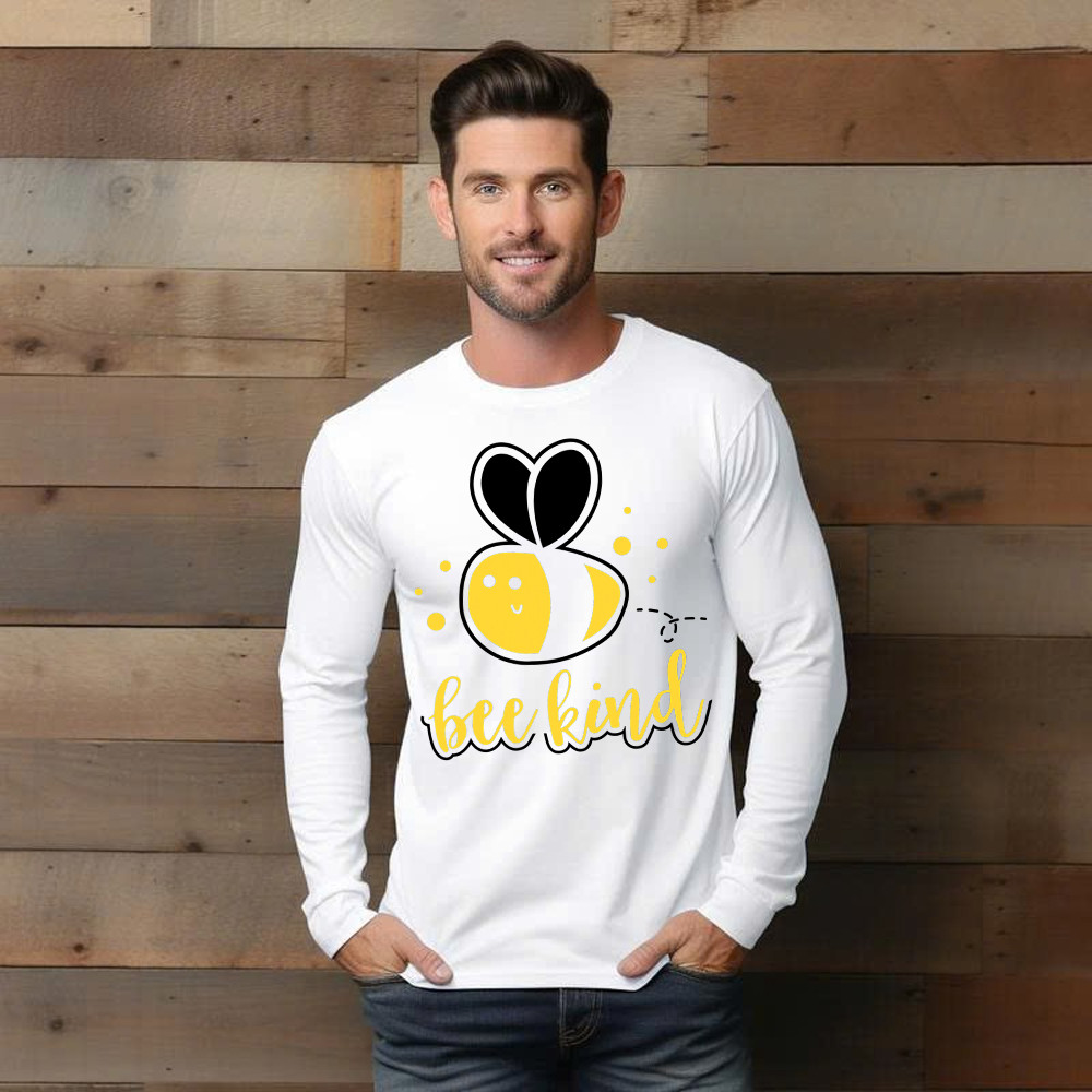 Bee Kind Long Sleeve Shirt Bumble Bee Beekind Clothing Gift Ideas For Best Friend Female Basgiathsweatshirts - Image 3