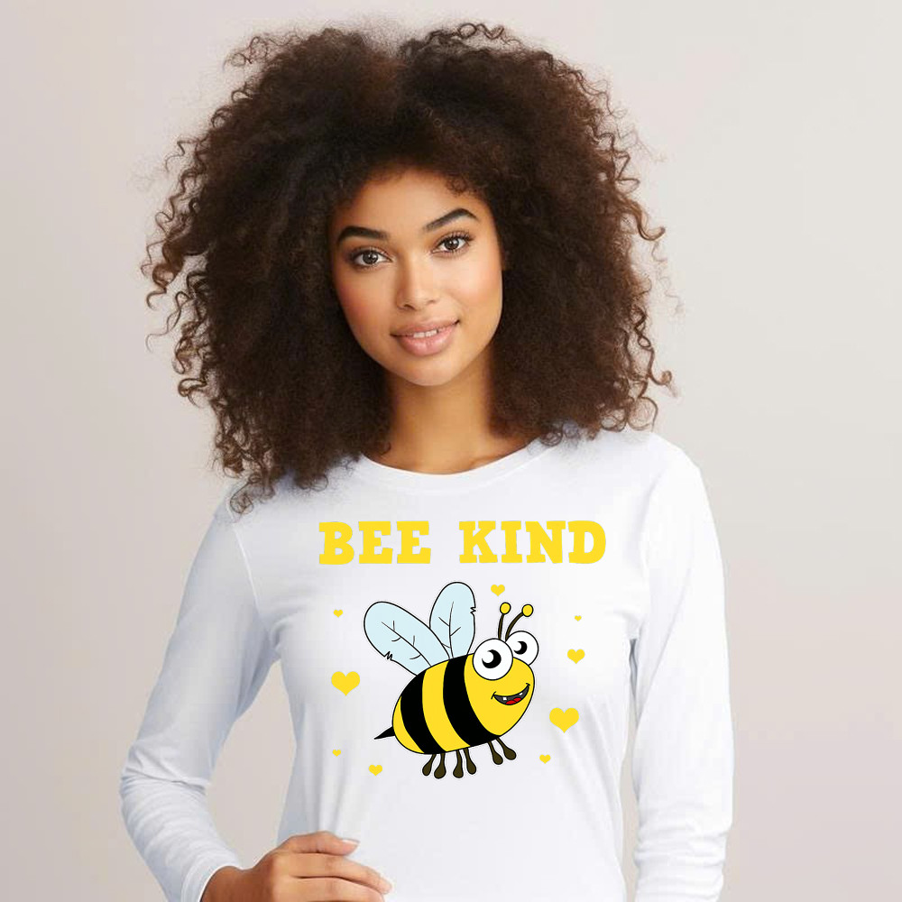 Bee Kind Long Sleeve Shirt Cute Bumble Bee Bekind Clothing Birthday Gift For Male Friend Basgiathsweatshirts - Image 3