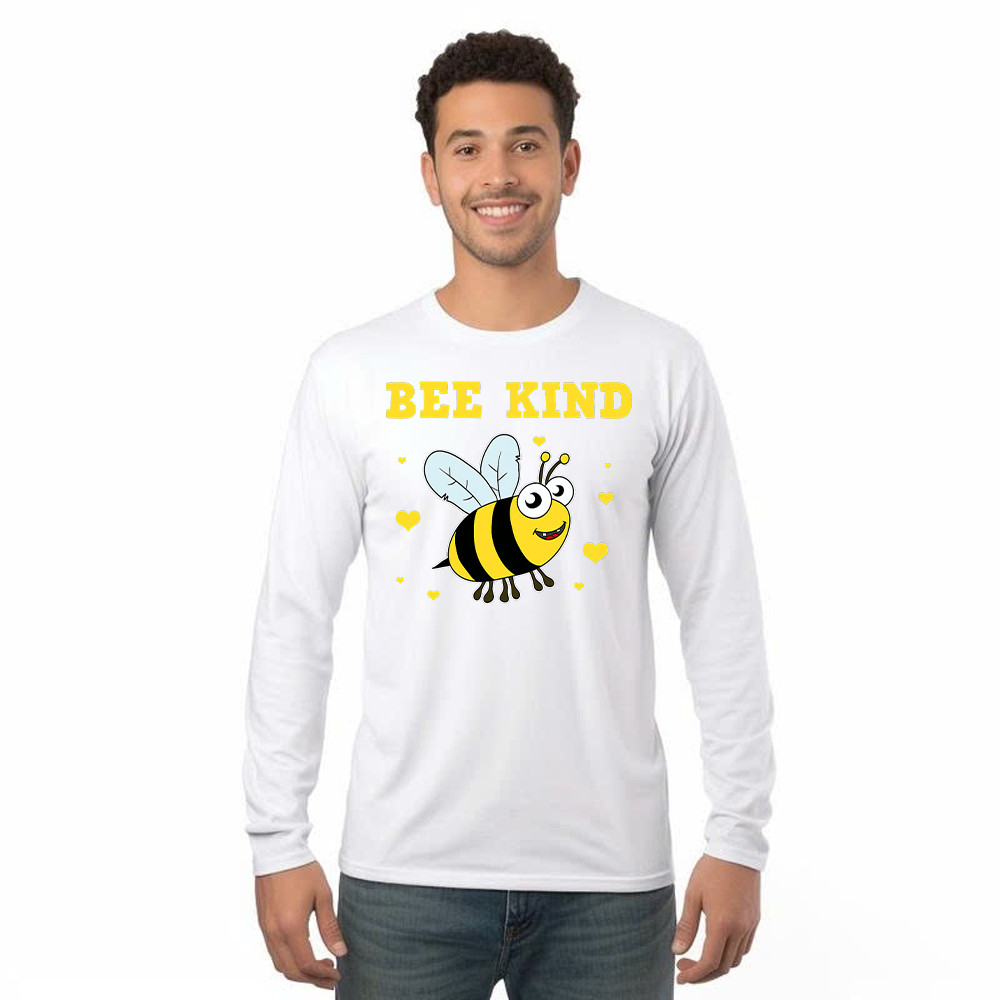 Bee Kind Long Sleeve Shirt Cute Bumble Bee Bekind Clothing Birthday Gift For Male Friend Basgiathsweatshirts