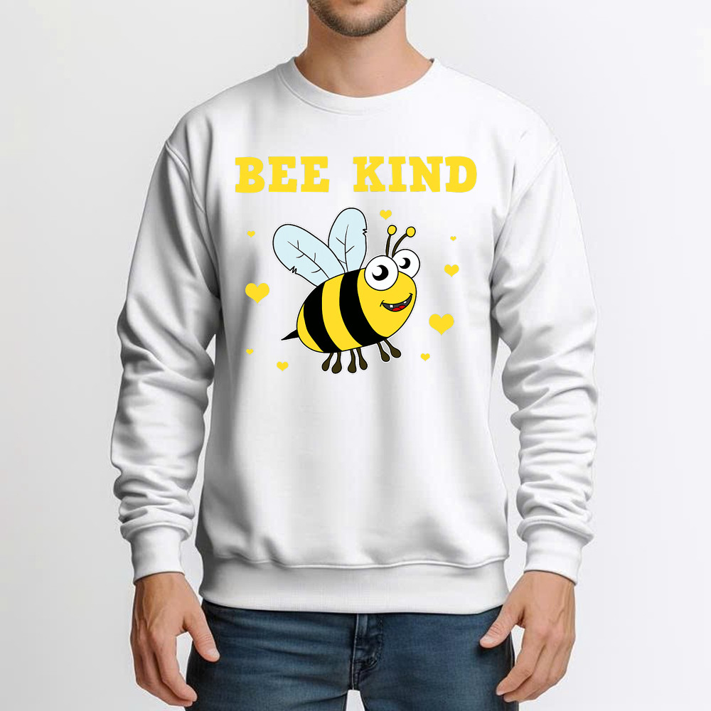 Bee Kind Sweatshirt Cute Bumble Bee Bekind Clothing Birthday Gift For Male Friend Basgiathsweatshirts - Image 5