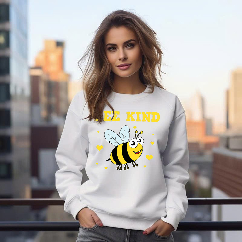 Bee Kind Sweatshirt Cute Bumble Bee Bekind Clothing Birthday Gift For Male Friend Basgiathsweatshirts - Image 4