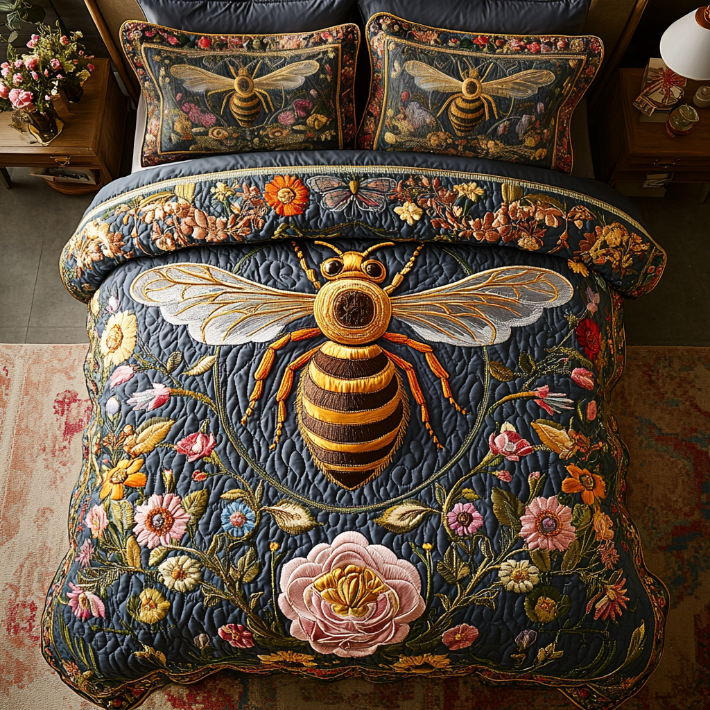 Beekeeper Dream Quilted Bedding Set Bee Themed Gifts