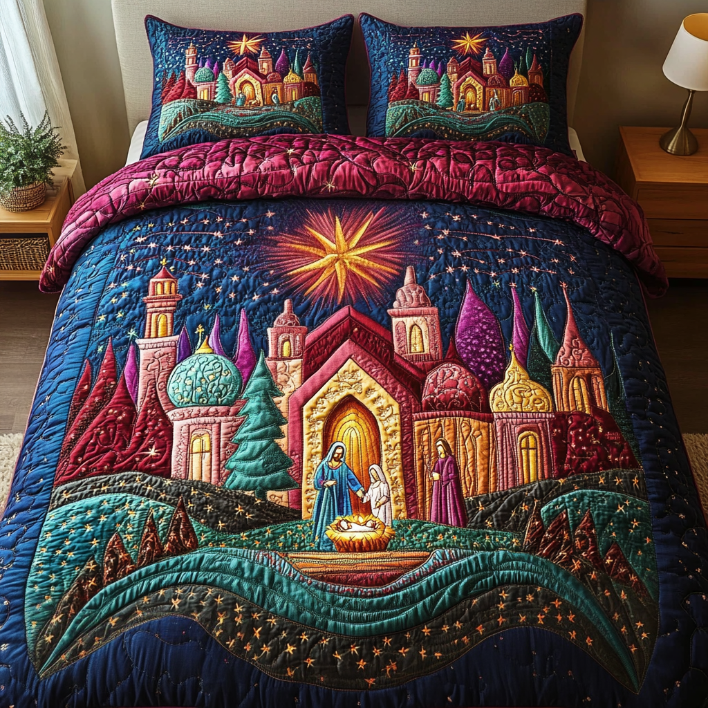 Bethlehem Star Quilted Bedding Set Secret Santa Gift Ideas