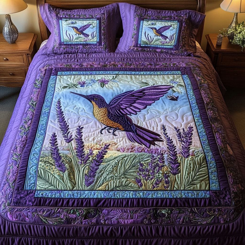 Bloom Seeker Quilted Bedding Set Unique Hummingbird Gifts