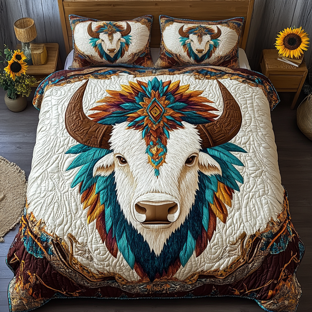Bohemian Bliss Quilted Bedding Set Best Bed Sheet Set Cactus For Birthday Gift