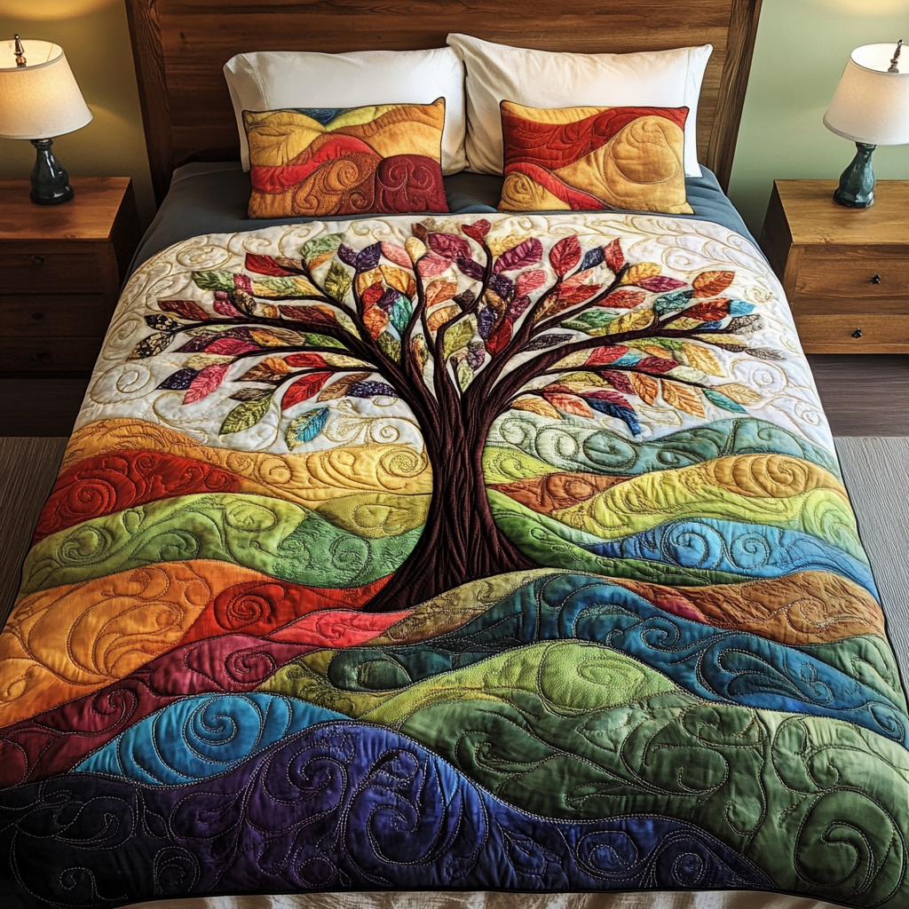Branching Hope Quilted Bedding Set Xmas Gifts For Family