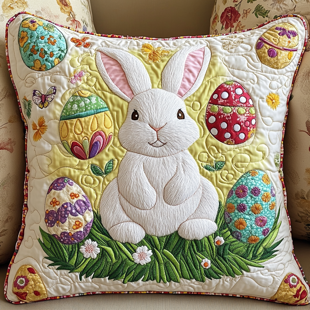 Bunny Fields Quilted Pillow Case Easter Bunny Pillow Covers Best Easter Presents