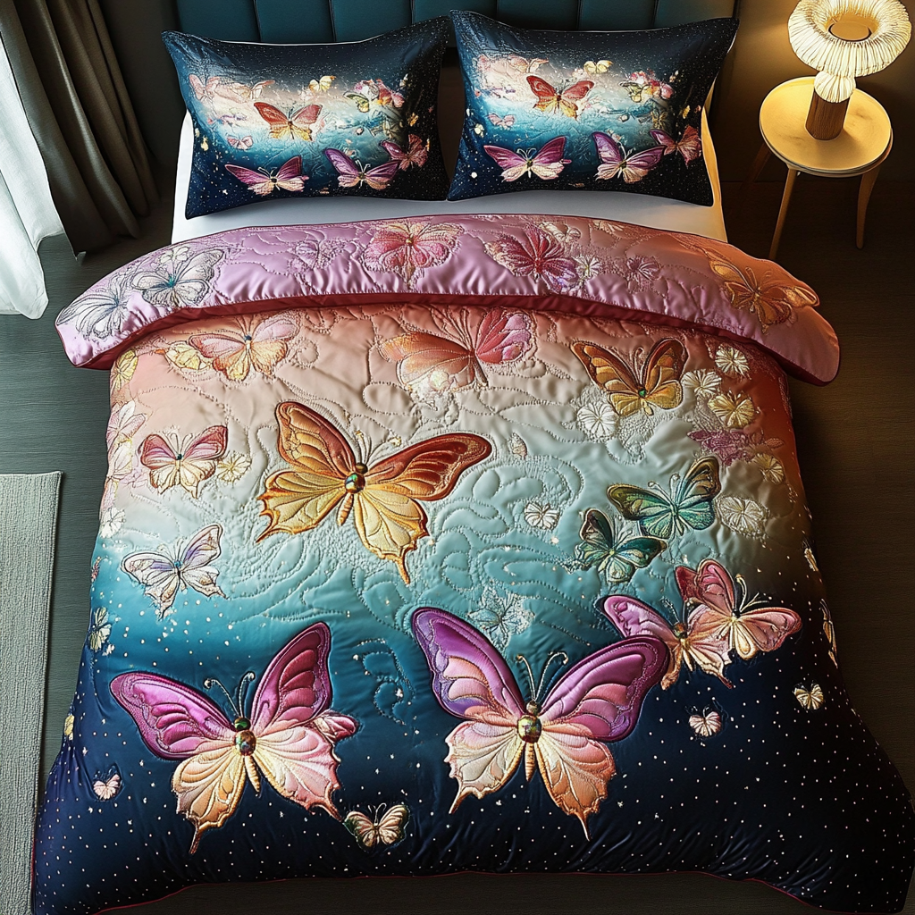 Butterfly Bliss Quilted Bedding Set Butterfly Gifts For Friends