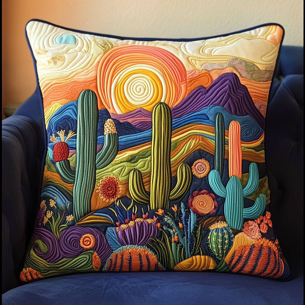 Cactus Love Quilted Pillow Case Decorative Throw Pillow Covers Gifts For Cactus Lovers