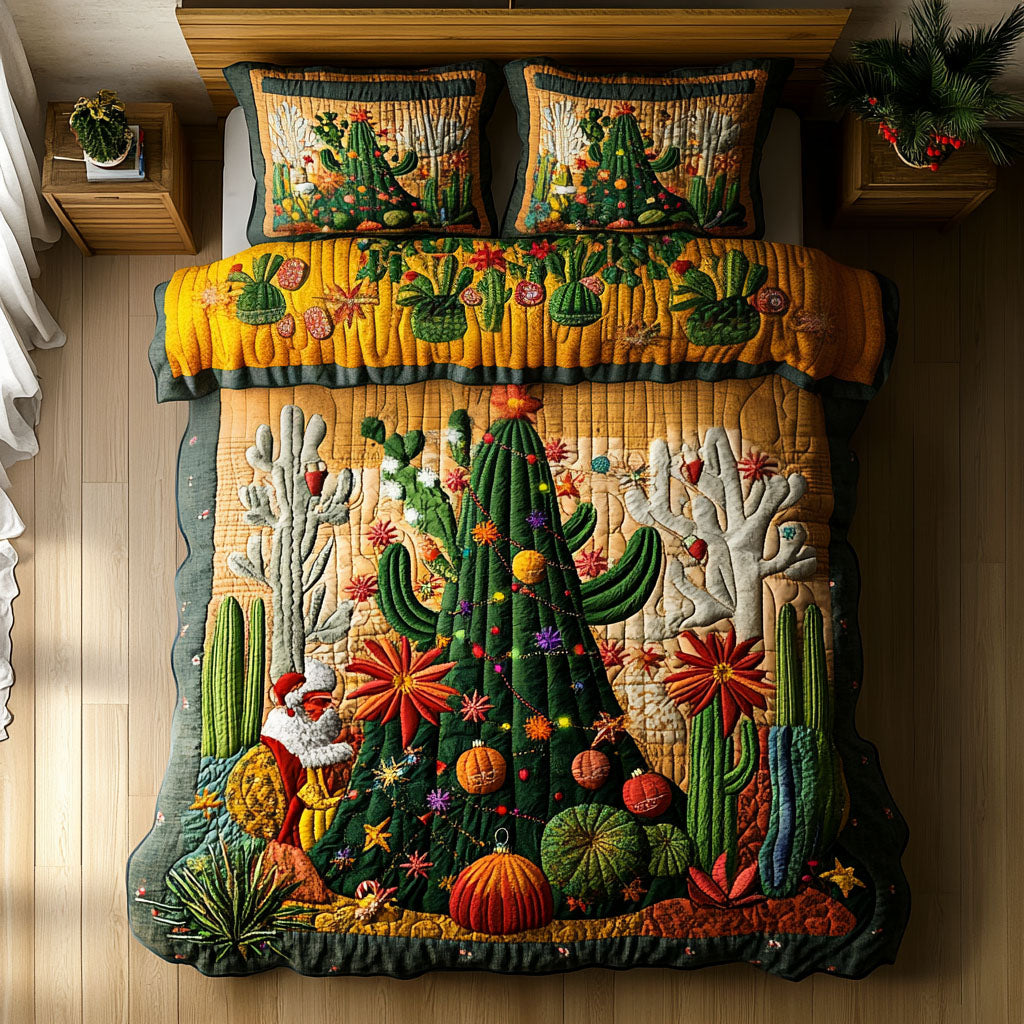 Cactus Sunrise Quilted Bedding Set Cactus Theme Gifts