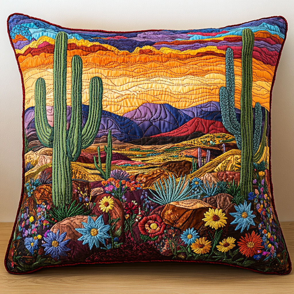 Cactus Touch Quilted Pillow Case Decorative Pillow Cases Cactus Gifts For Him