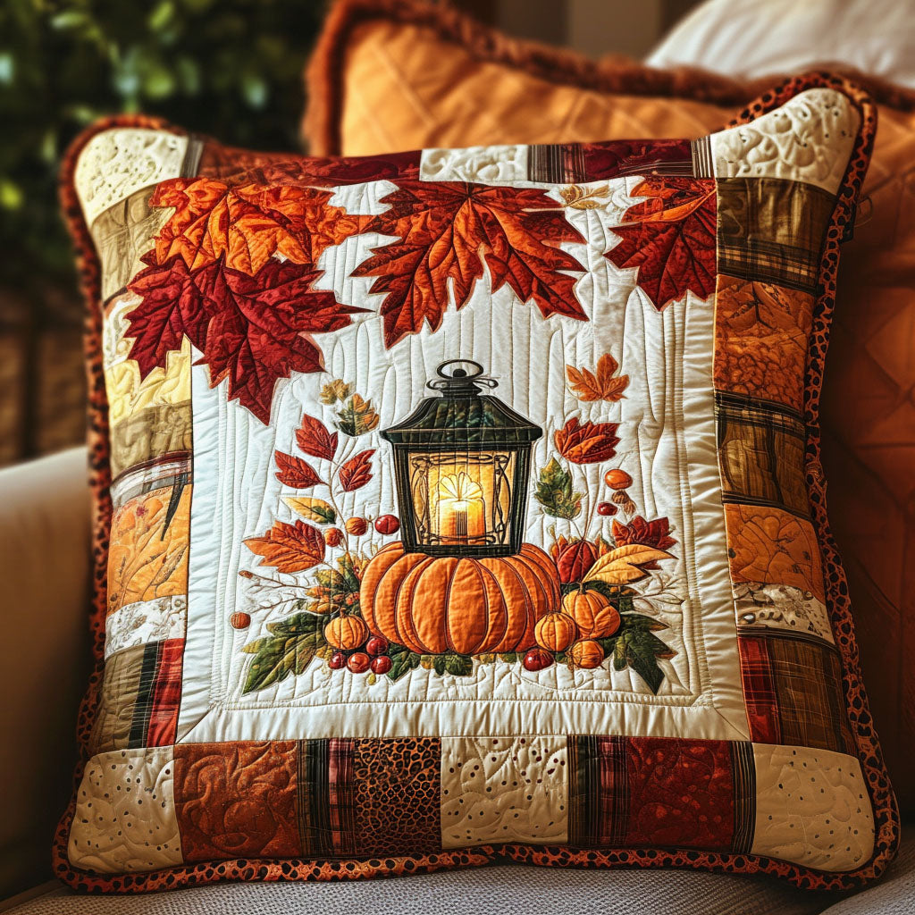 Candlelit Autumn Quilted Pillow Case Cute Fall Pillow Covers Best Friend Presents