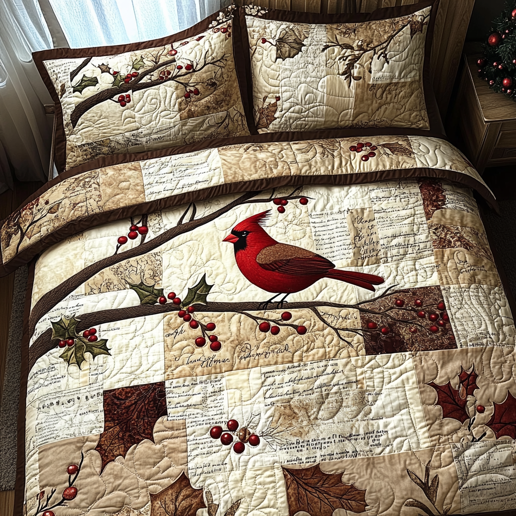 Cardinal Letters Quilted Bedding Set Owl Gifts For Her