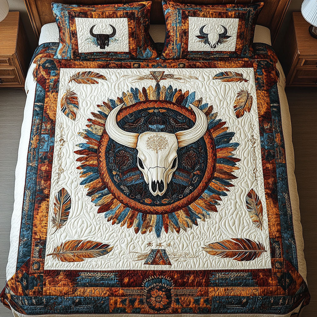 Cattle Drive Quilted Bedding Set Gift Ideas For Cow Lovers