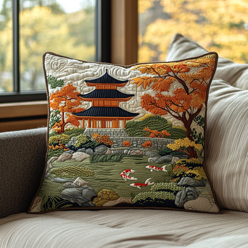 Celestial Pond Quilted Pillow Case Nice Pillow Covers Koi Fish Gifts