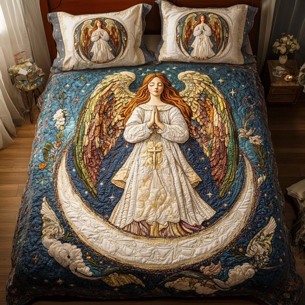 Celestial Prayer Quilted Bedding Set Gifts For Horse People