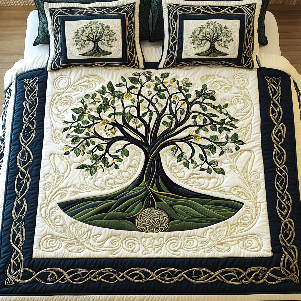 Celtic Essence Quilted Bedding Set Gardening Gifts For Mom
