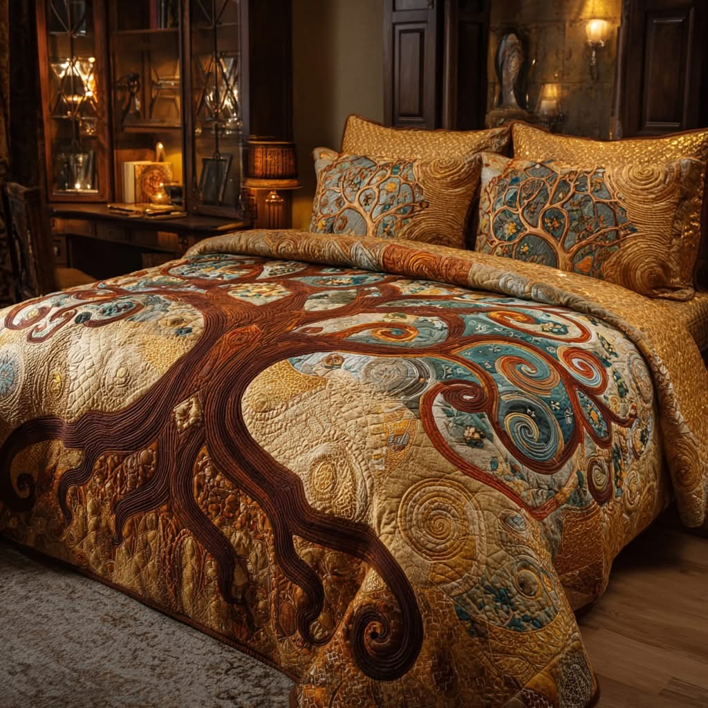 Celtic Tree Of Life Quilt Bedding Set Mythical Bedroom Decorations Tree Of Life Themed Gifts