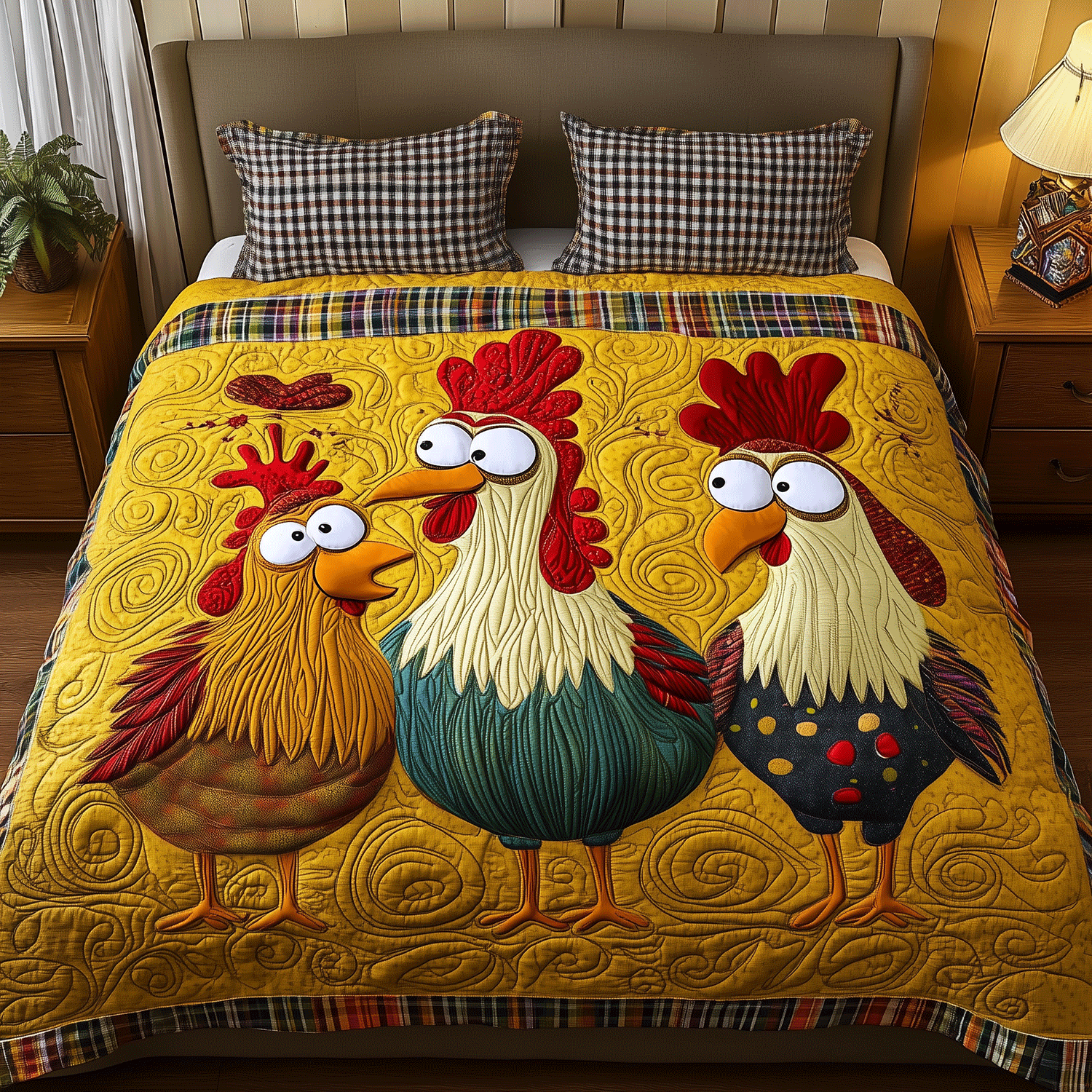 Chicken Squad Quilted Bedding Set Gifts For The Flower Lover