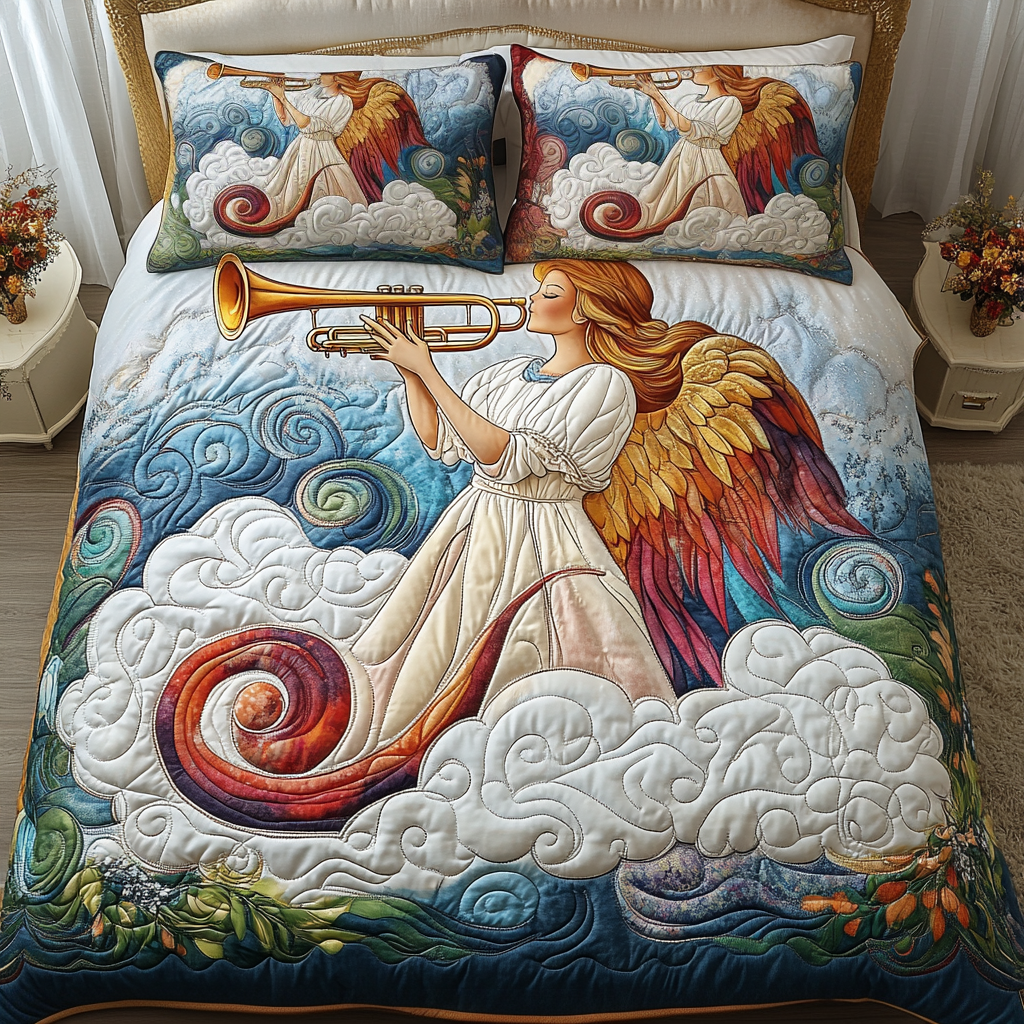 Christmas Angel Melody Quilted Bedding Set Christmas Present Ideas
