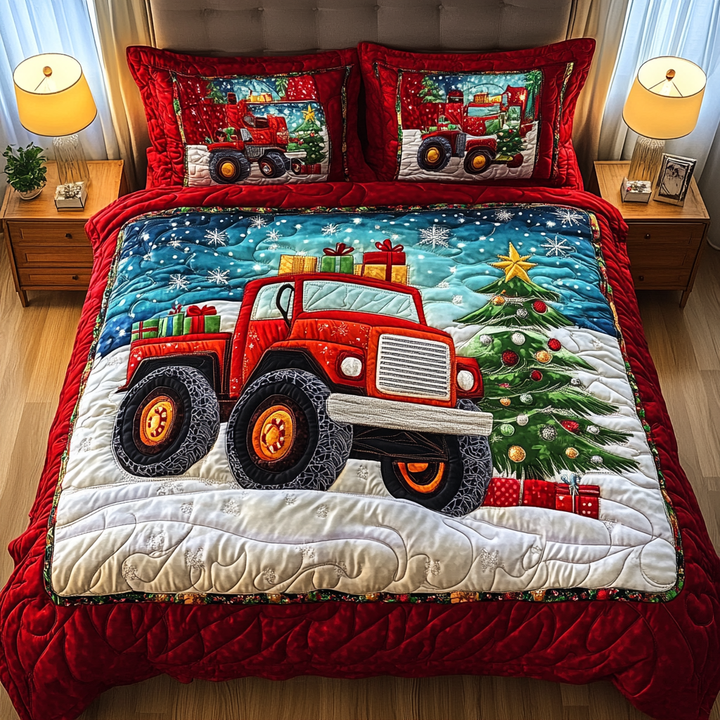 Christmas Cruiser Quilted Bedding Set Brother In Law Christmas Gifts