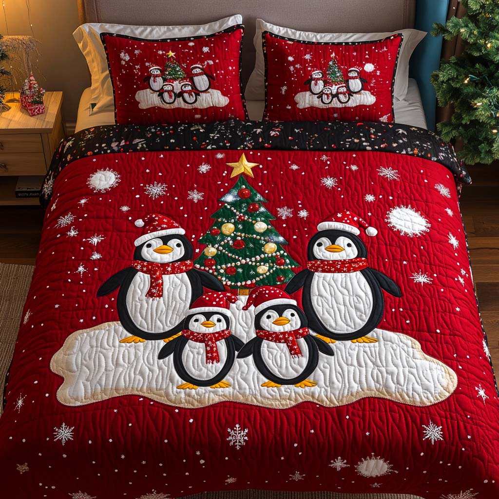 Christmas Joy Quilted Bedding Set Gifts For Horse Racing Fans
