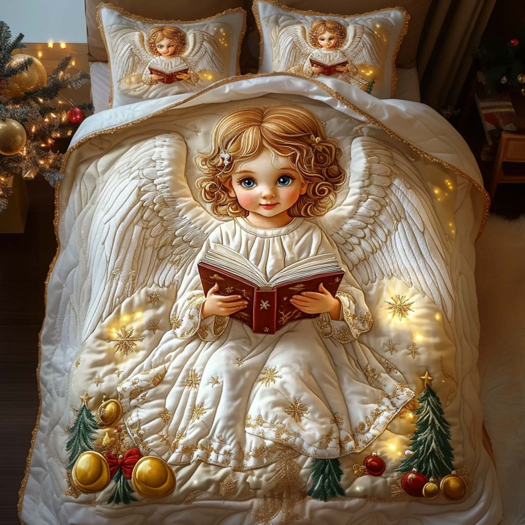 Christmas Light Quilted Bedding Set Best Gifts For Horse Lovers