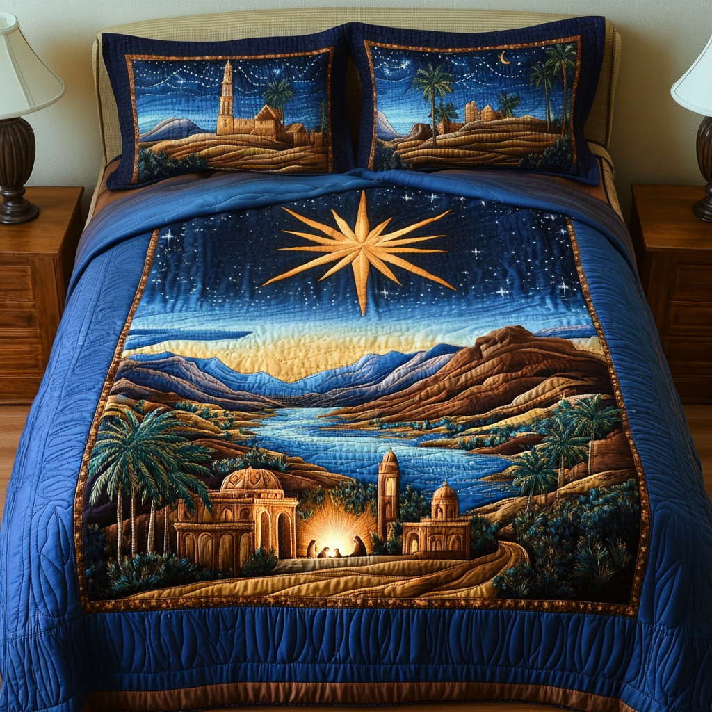 Christmas Star Quilted Bedding Set Secret Santa Gift Ideas