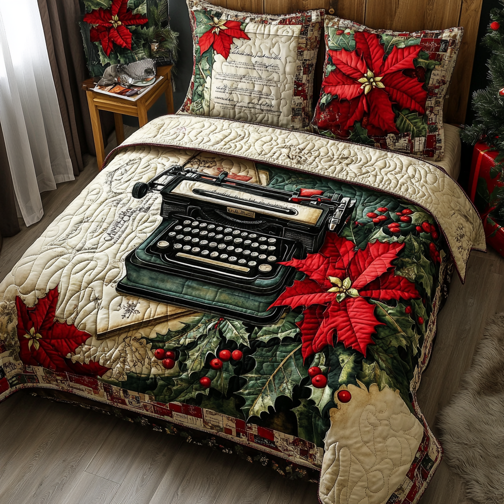 Classic Writer Quilted Bedding Set Cool Gifts For Readers