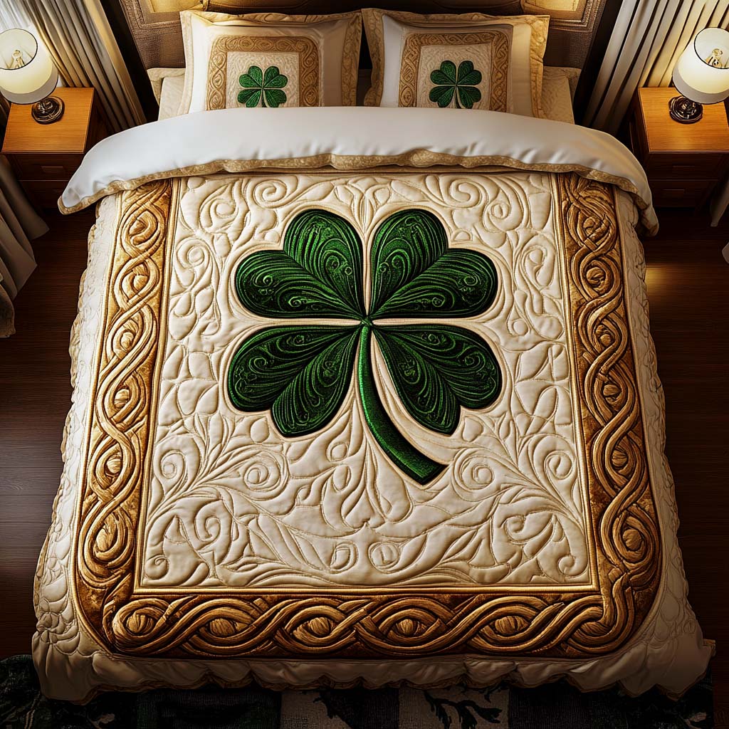 Clover Elegance Quilted Bedding Set Family Xmas Presents
