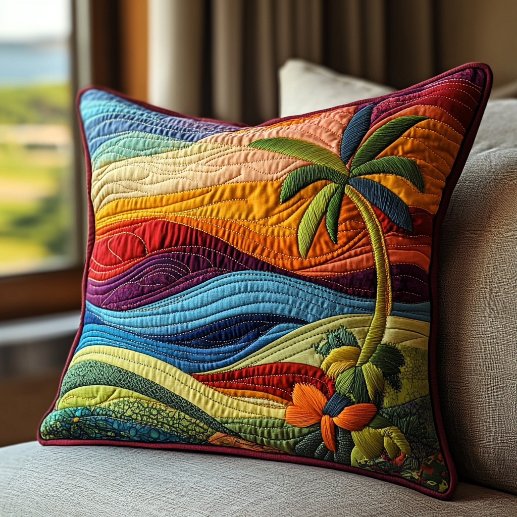 Coastal Breeze Quilted Pillow Case Decorative Throw Pillow Covers Beach Christmas Gifts