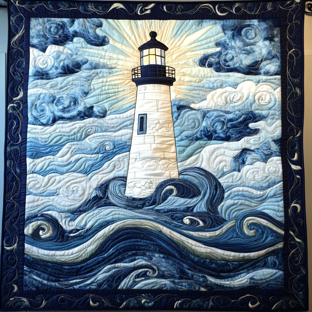 Coastal Guardian Quilted Blanket Best Couch Throw Blanket Lighthouse Gift Shop