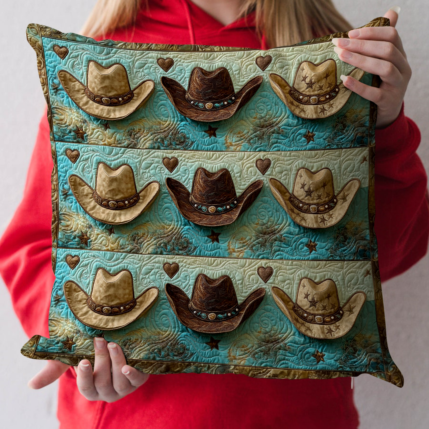 Cowboy Collection Quilted Pillow Case Home Decor Pillow Covers Cowboy Related Gifts